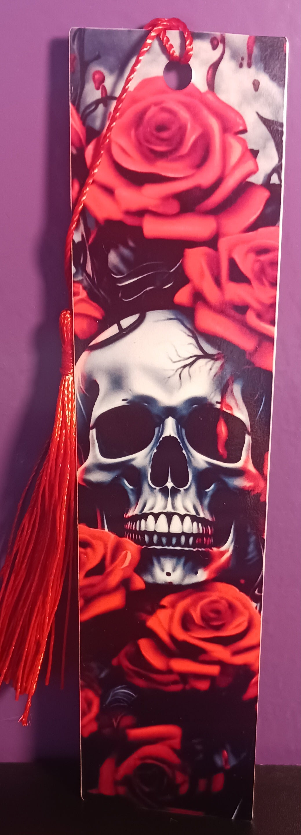 Skull and Roses Paper Bookmark