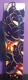 Black Flowers Paper Bookmark