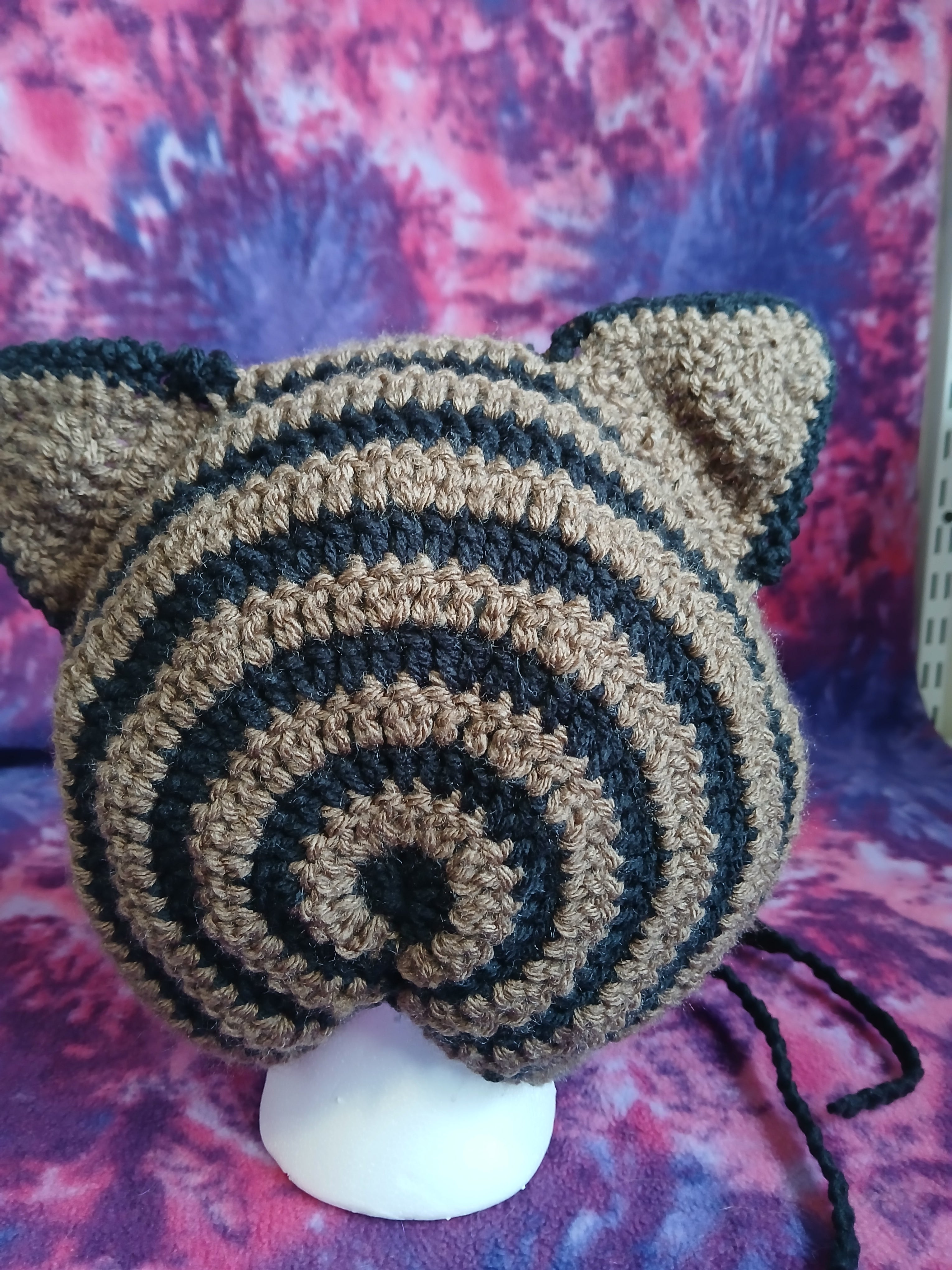 Brown and Black Cat Ear Bonnet