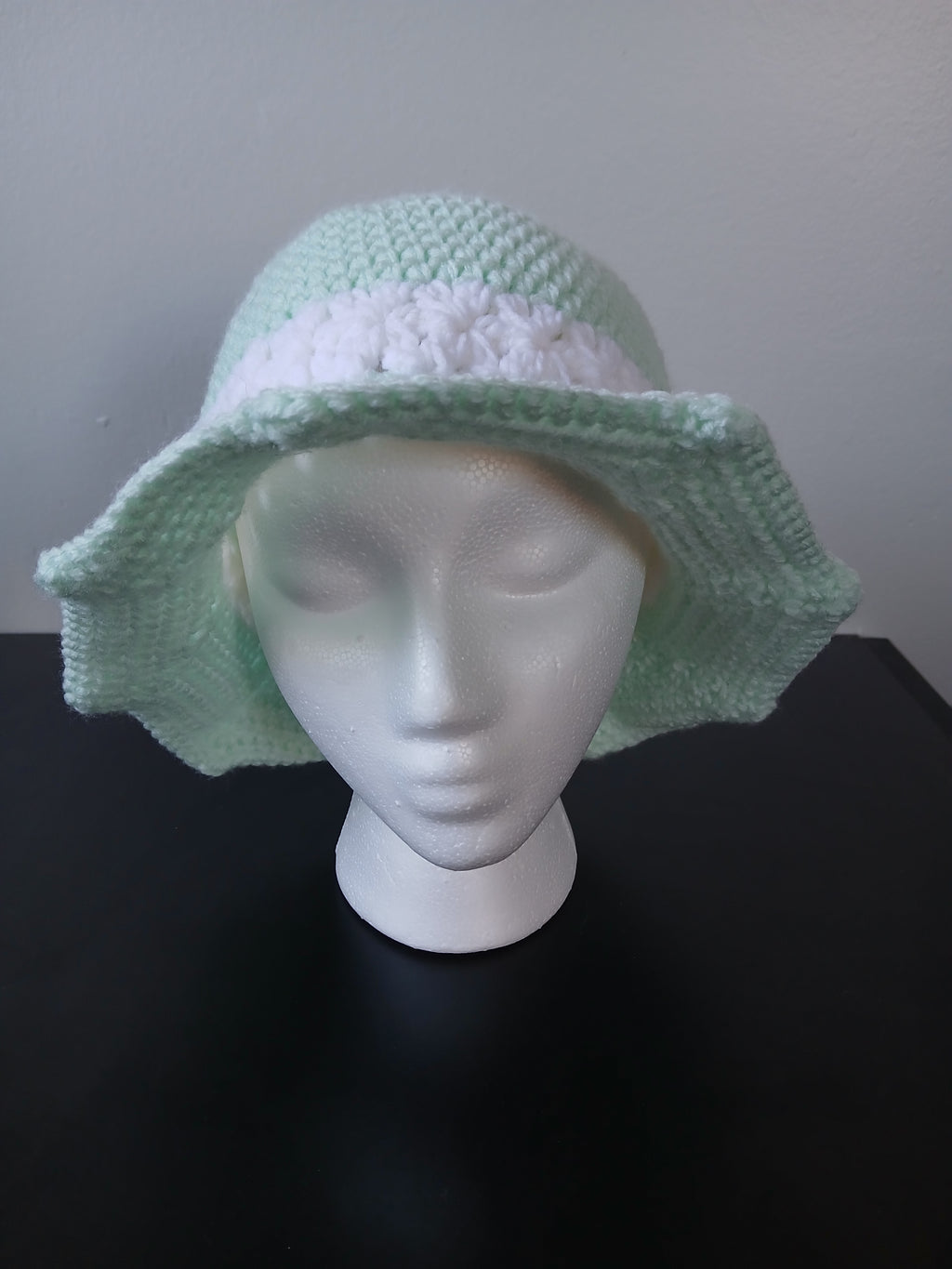Mint Green & White Sunhat