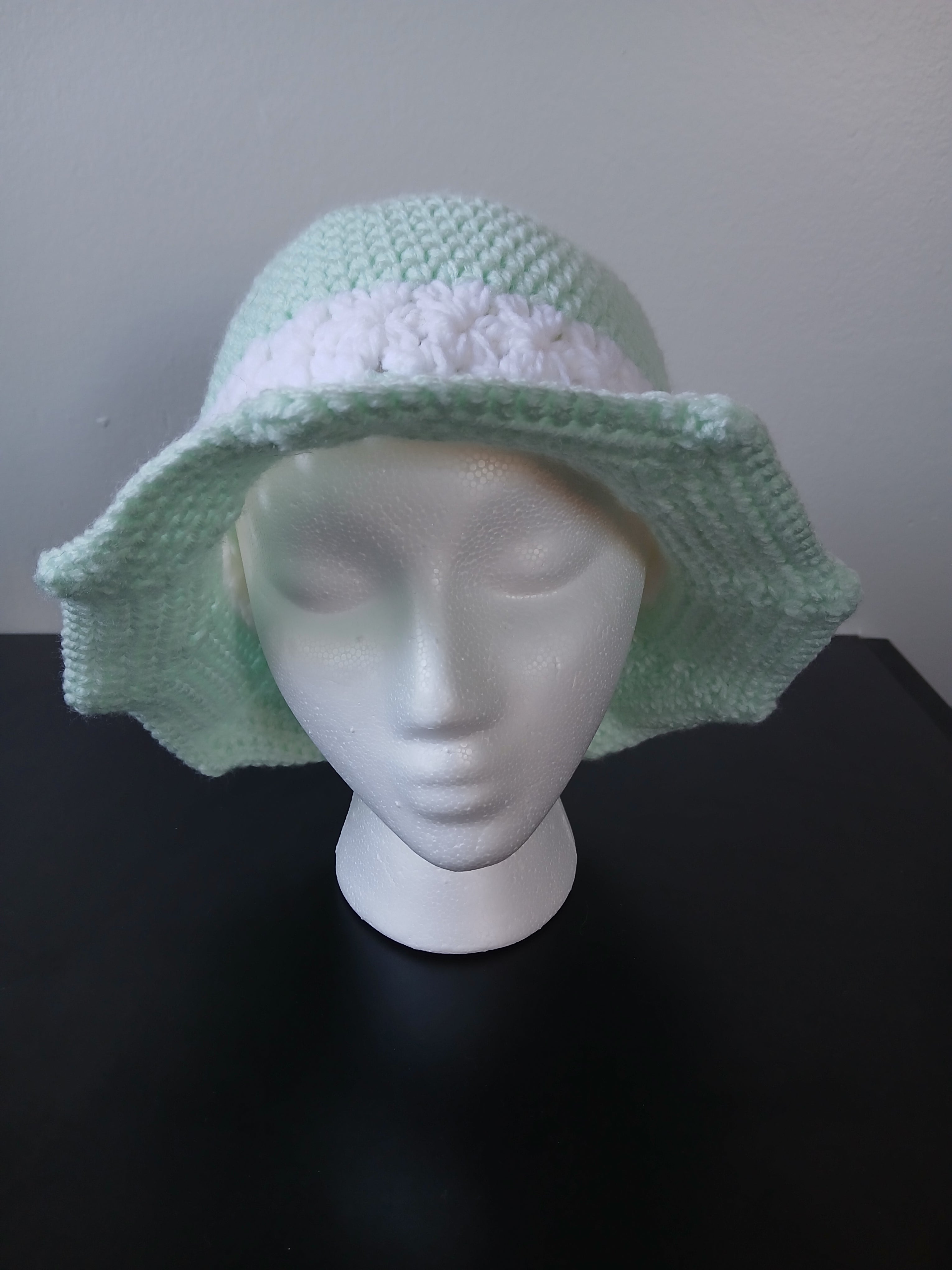 Mint Green & White Sunhat