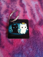 Good/Evil Kitty Keychain