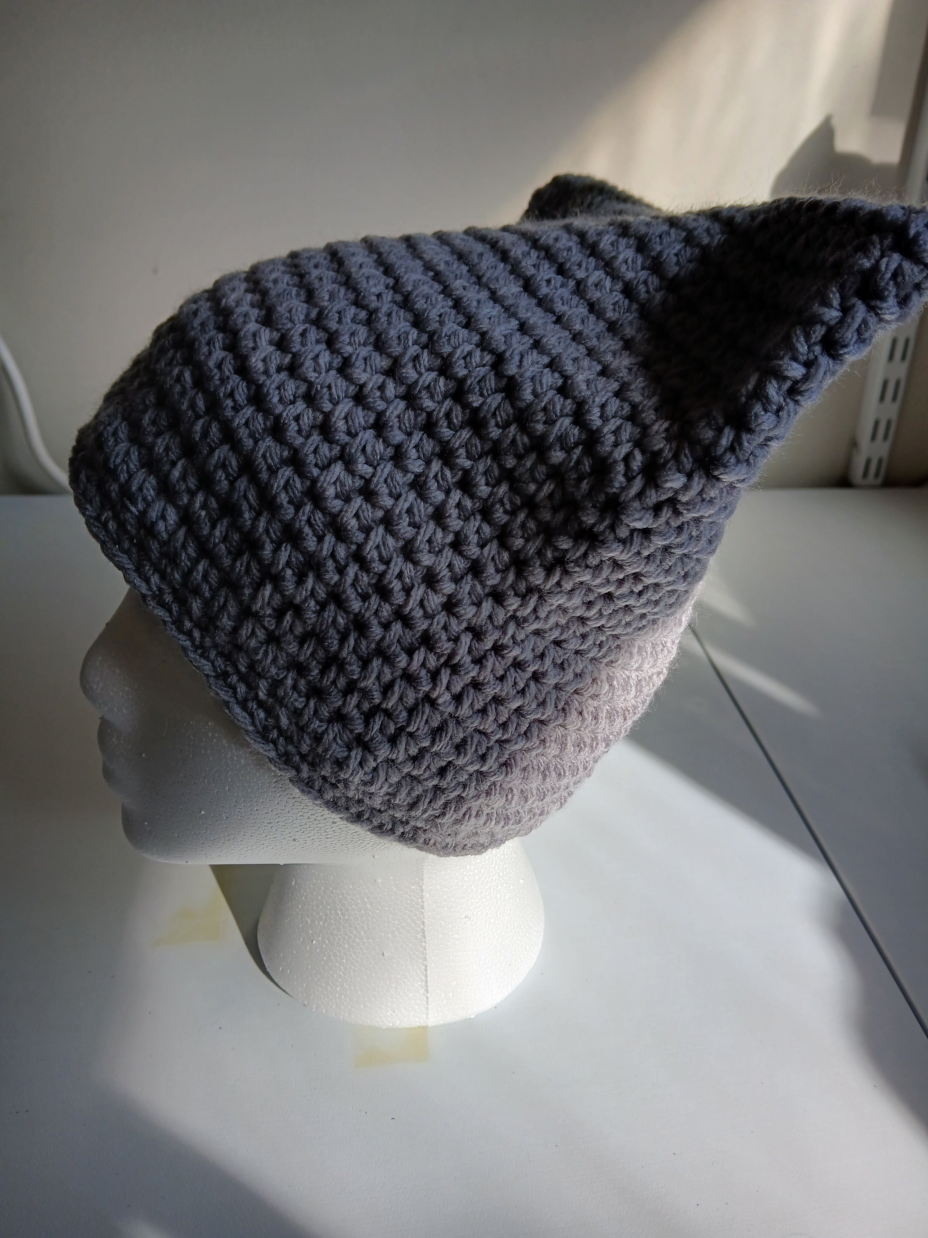 Grey Ombre Cat Ear Beanie