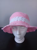 Pink & White Flower Sunhat