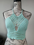 Teal Caged Halter