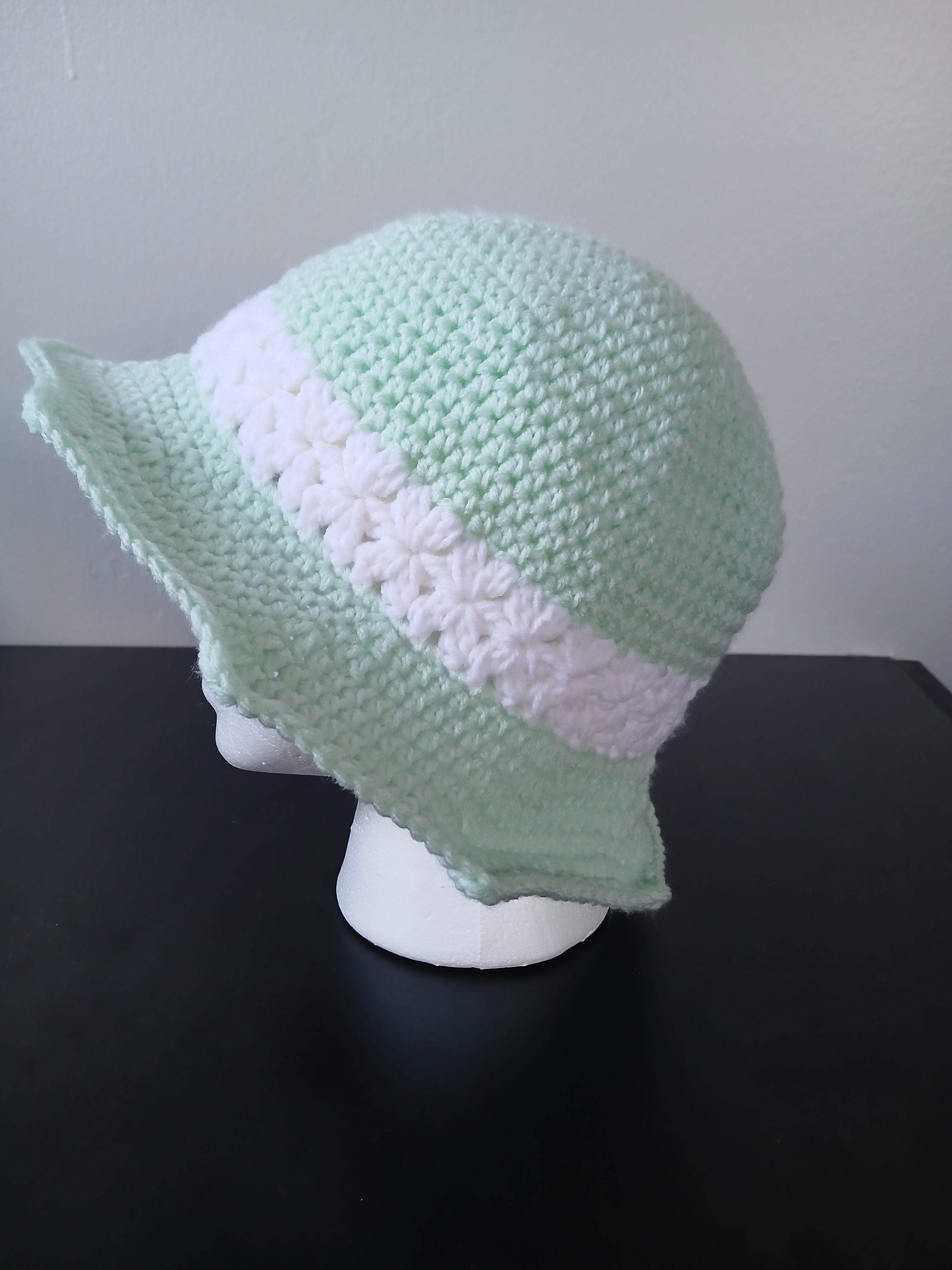 Mint Green & White Sunhat