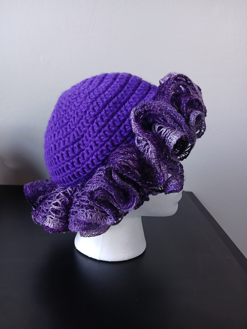 Purple Ruffle Hat