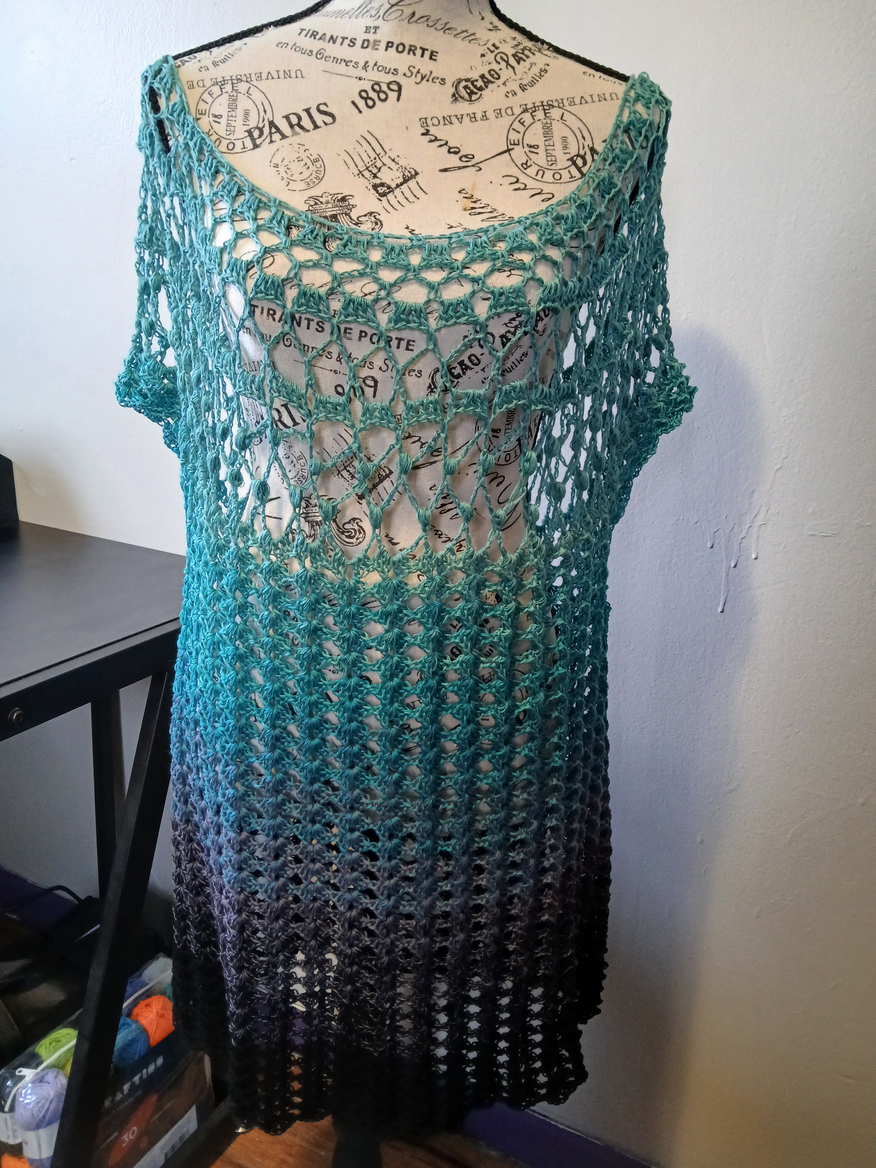 Teal and Black Shirt