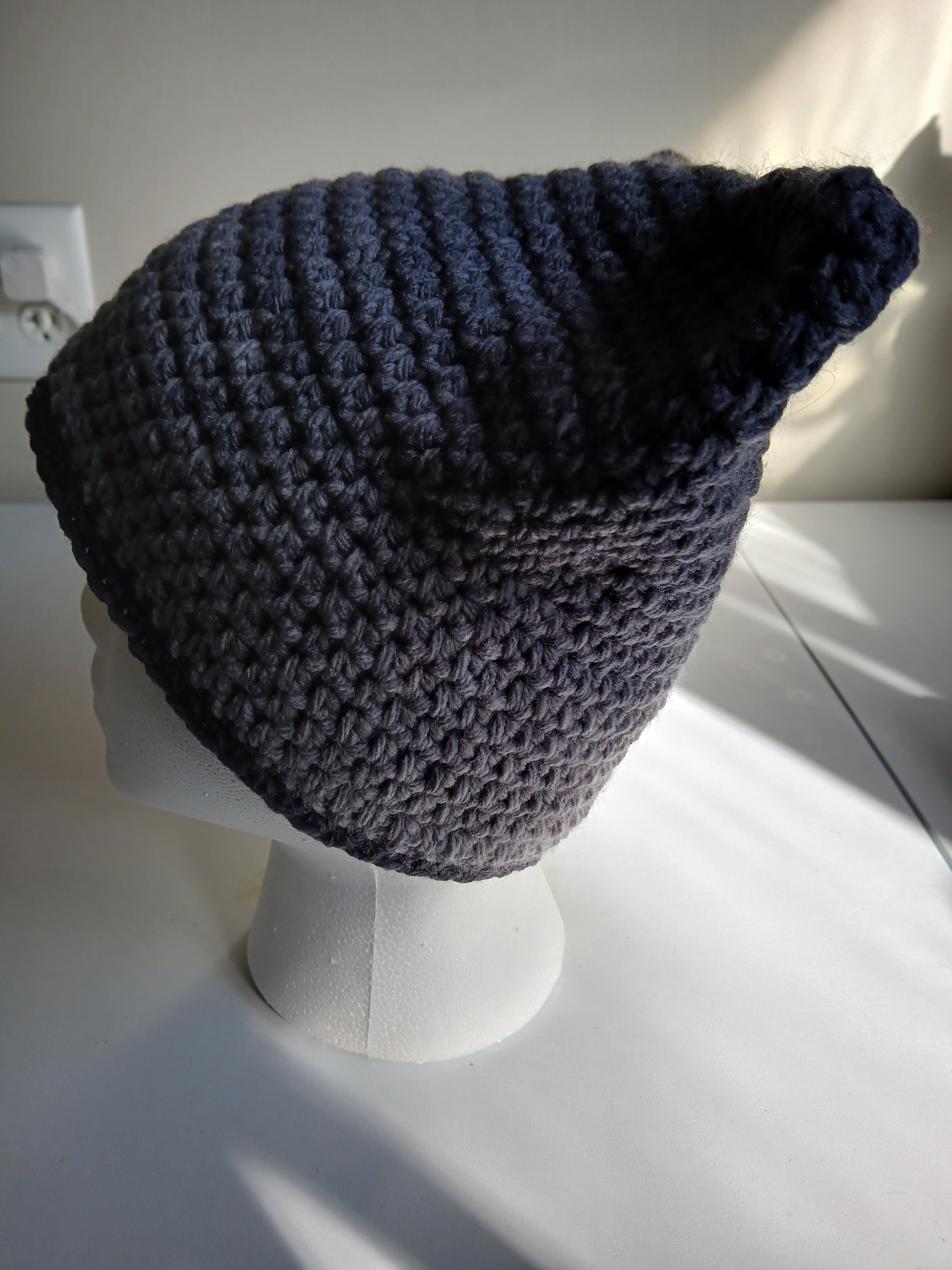 Charcoal Grey Ombre Cat Ear Beanie