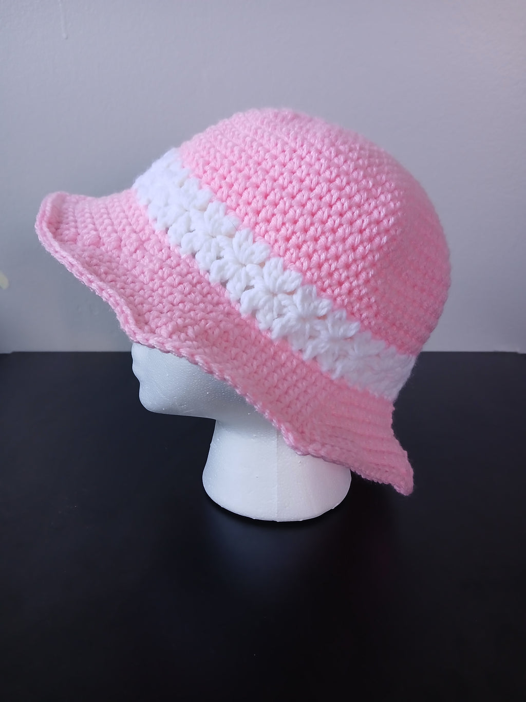 Pink & White Flower Sunhat