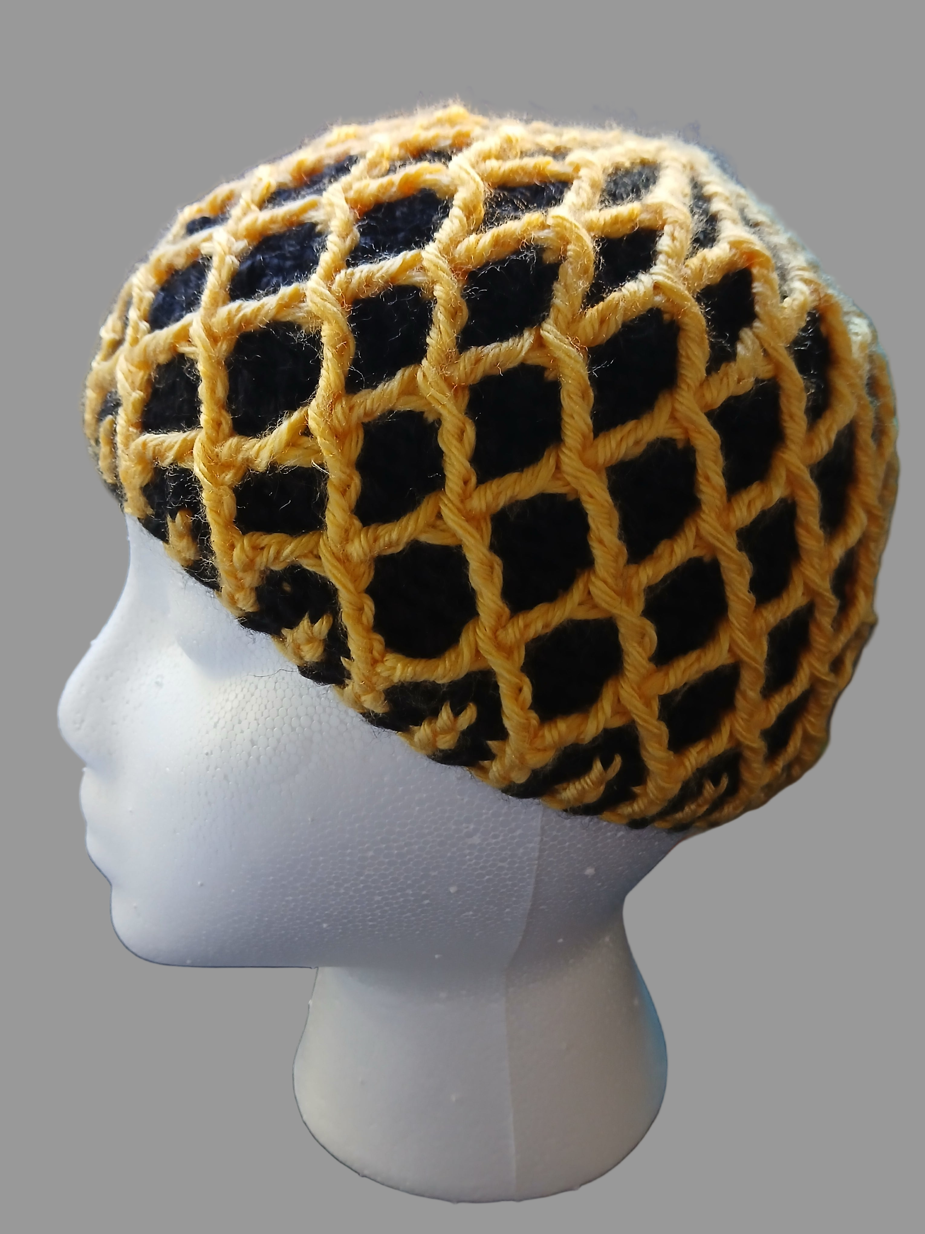Black and Yellow Lattice Hat