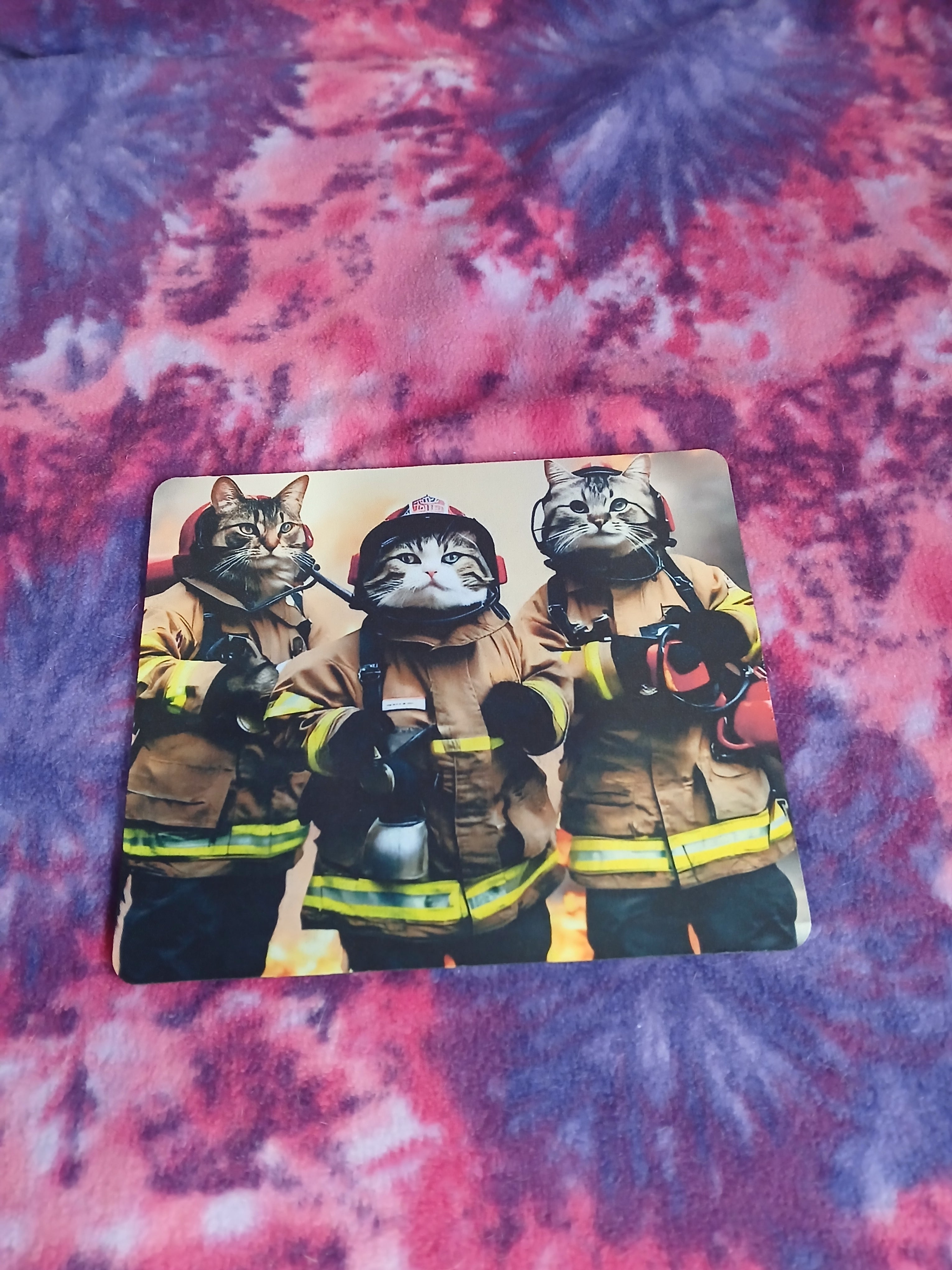 Firefighter Kitty Mousepad