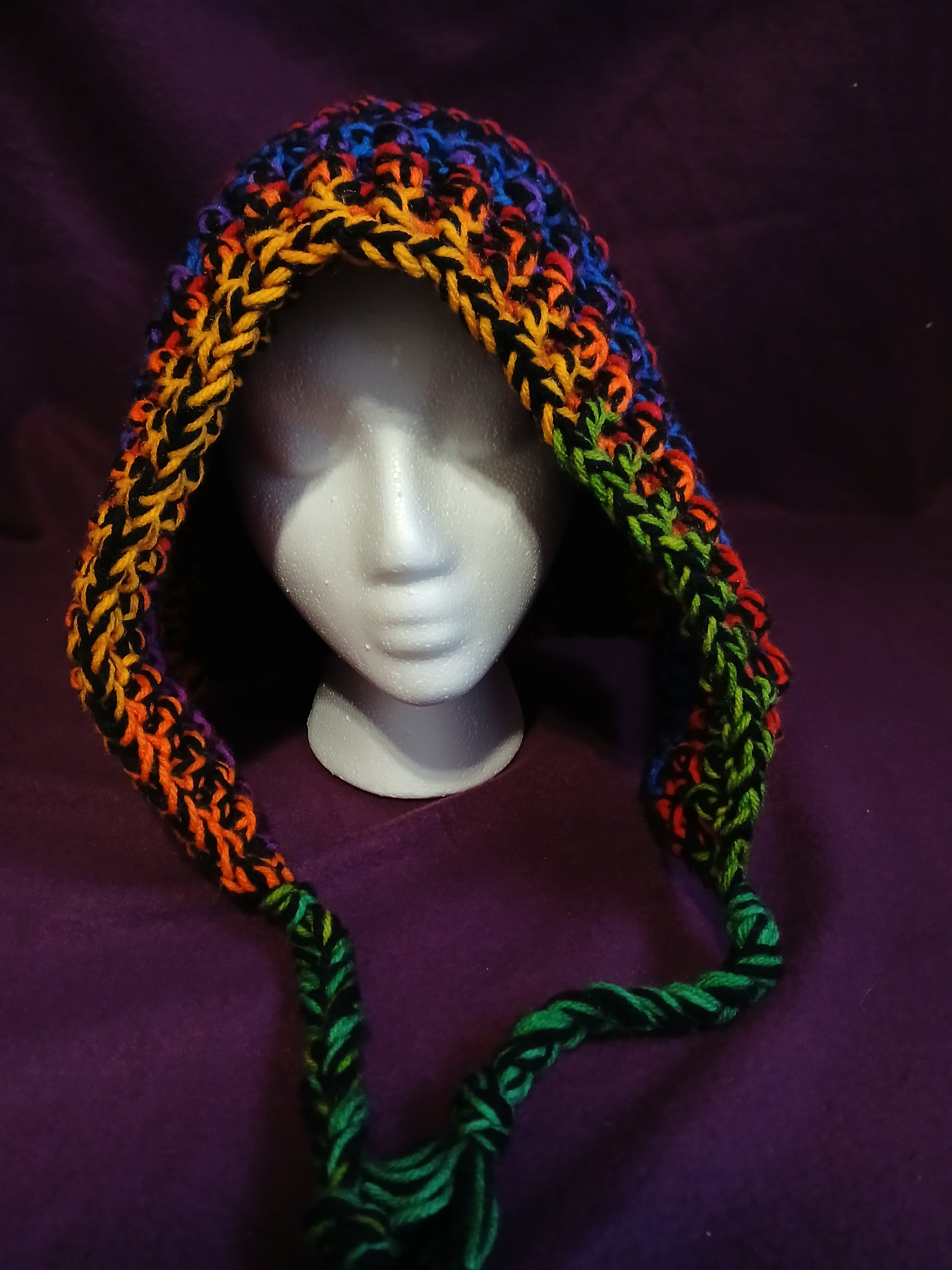 Black and Rainbow Hood