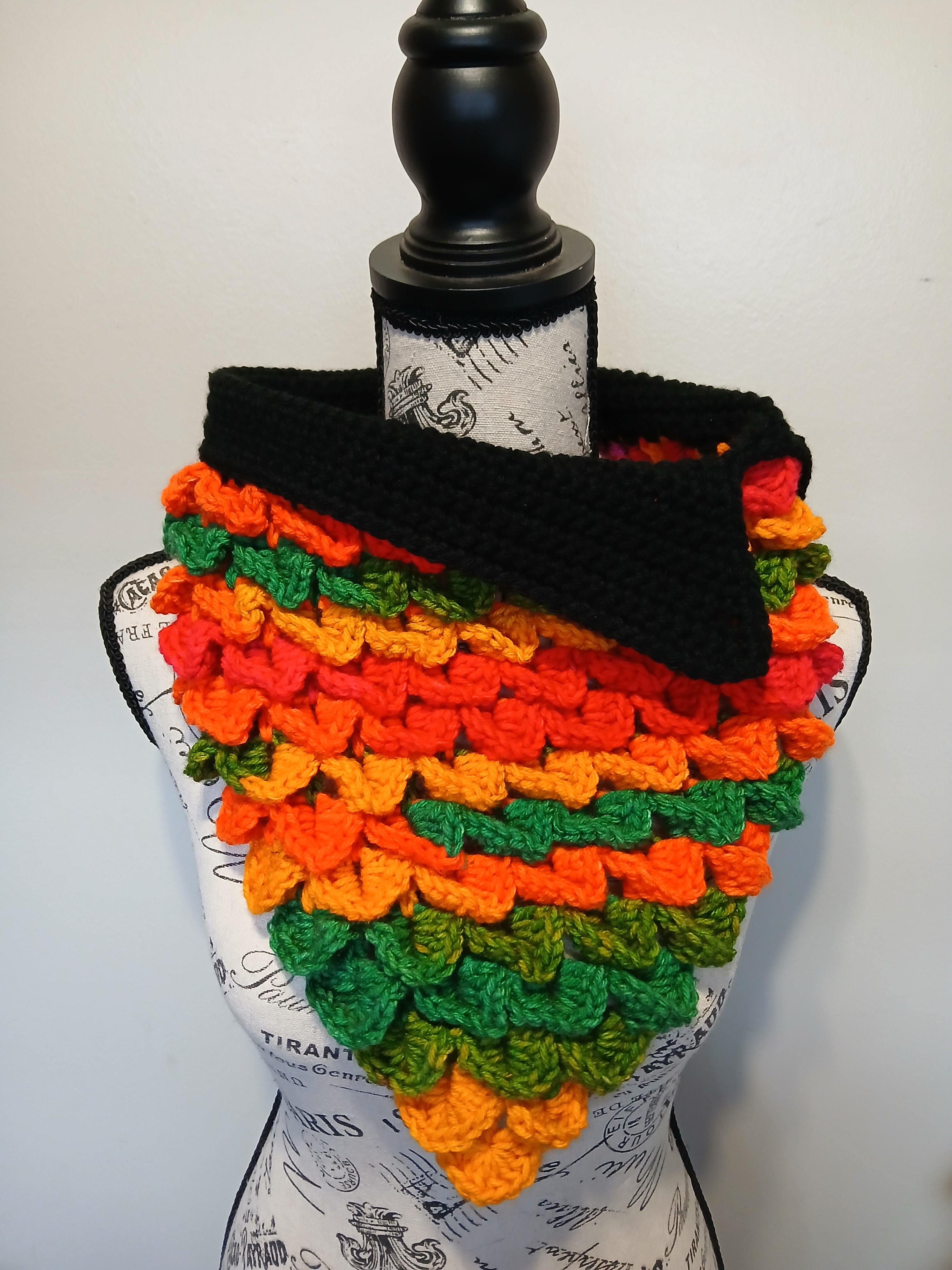 Autumn Crocodile Scale Cowl