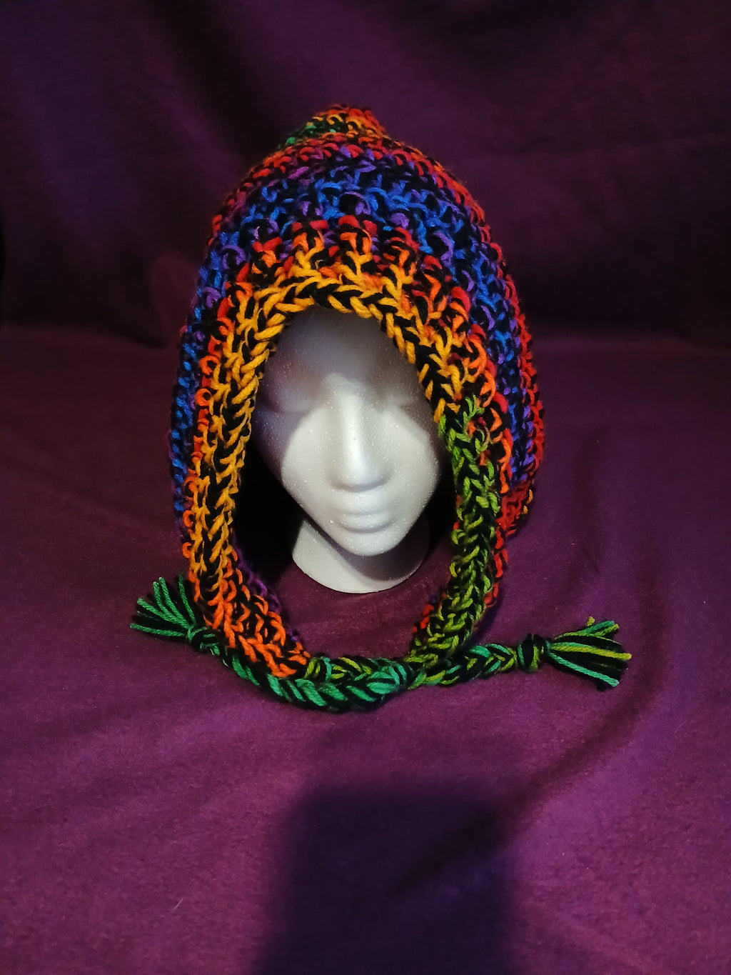 Black and Rainbow Hood
