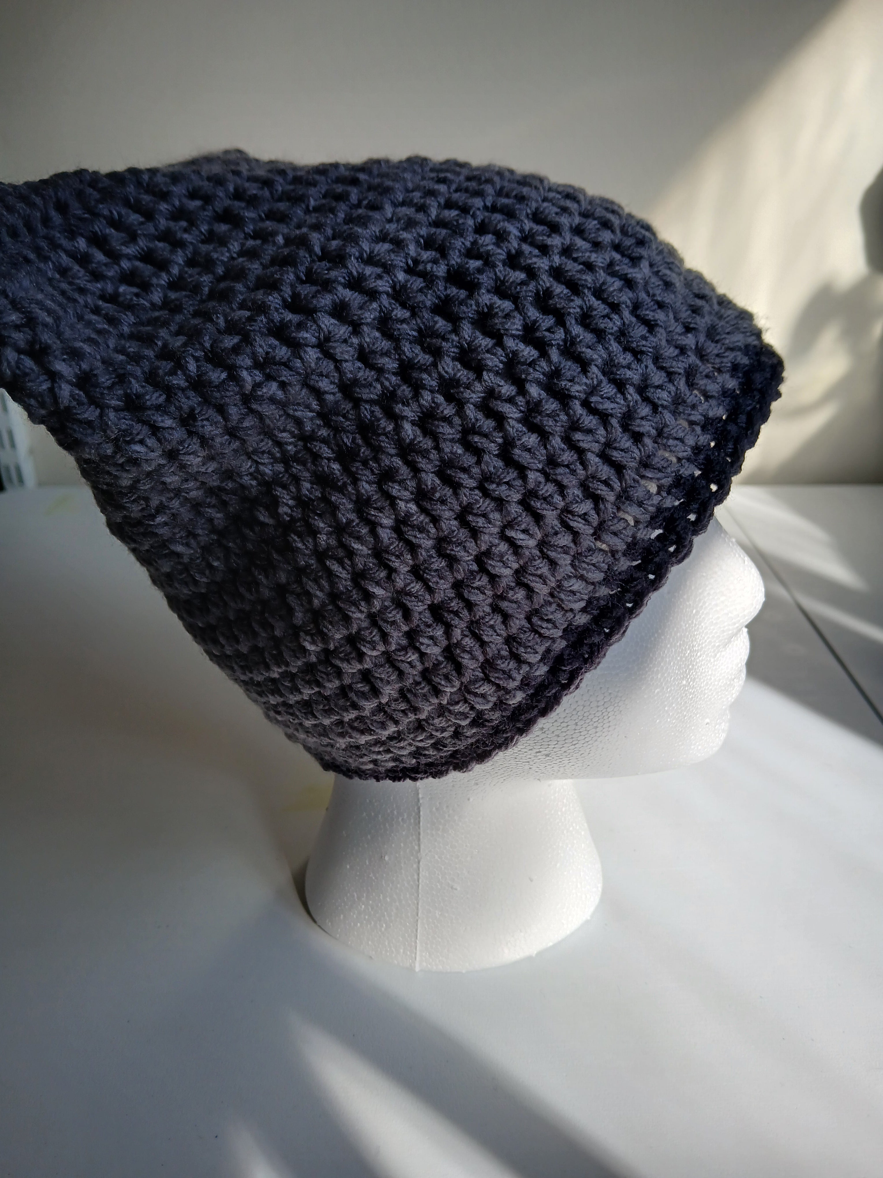 Charcoal Grey Ombre Cat Ear Beanie
