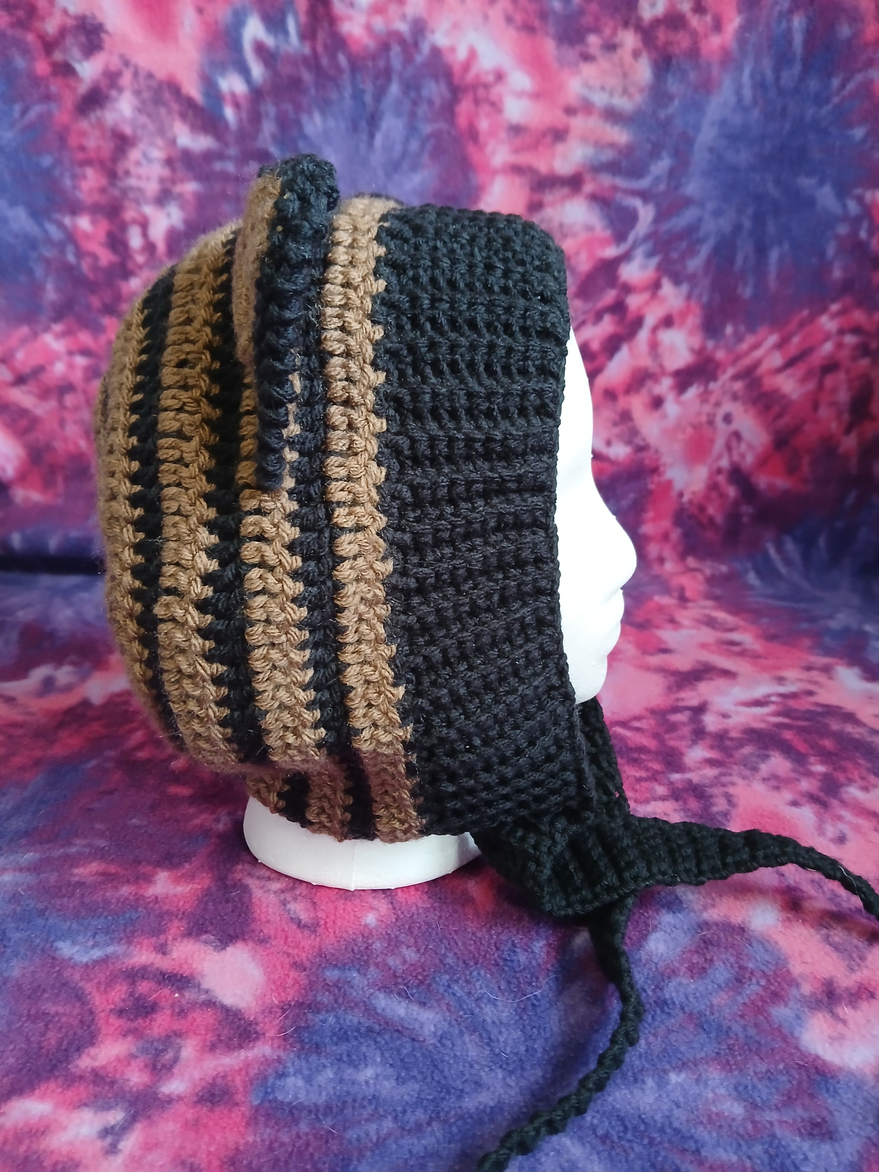 Brown and Black Cat Ear Bonnet