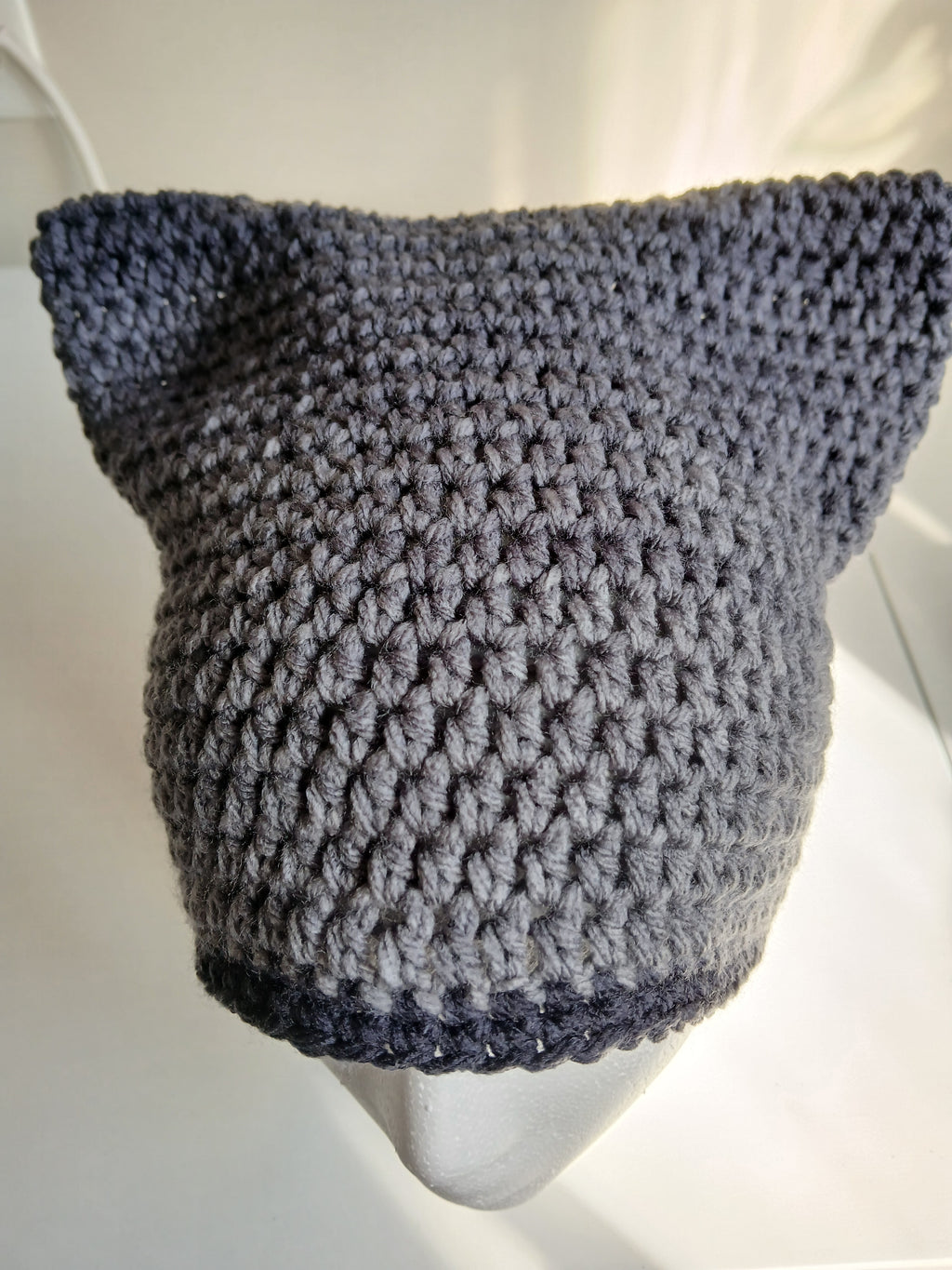 Charcoal Grey Ombre Cat Ear Beanie