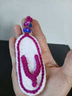White & Magenta Flip Flop Keychain