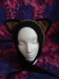 Brown and Black Cat Ear Bonnet