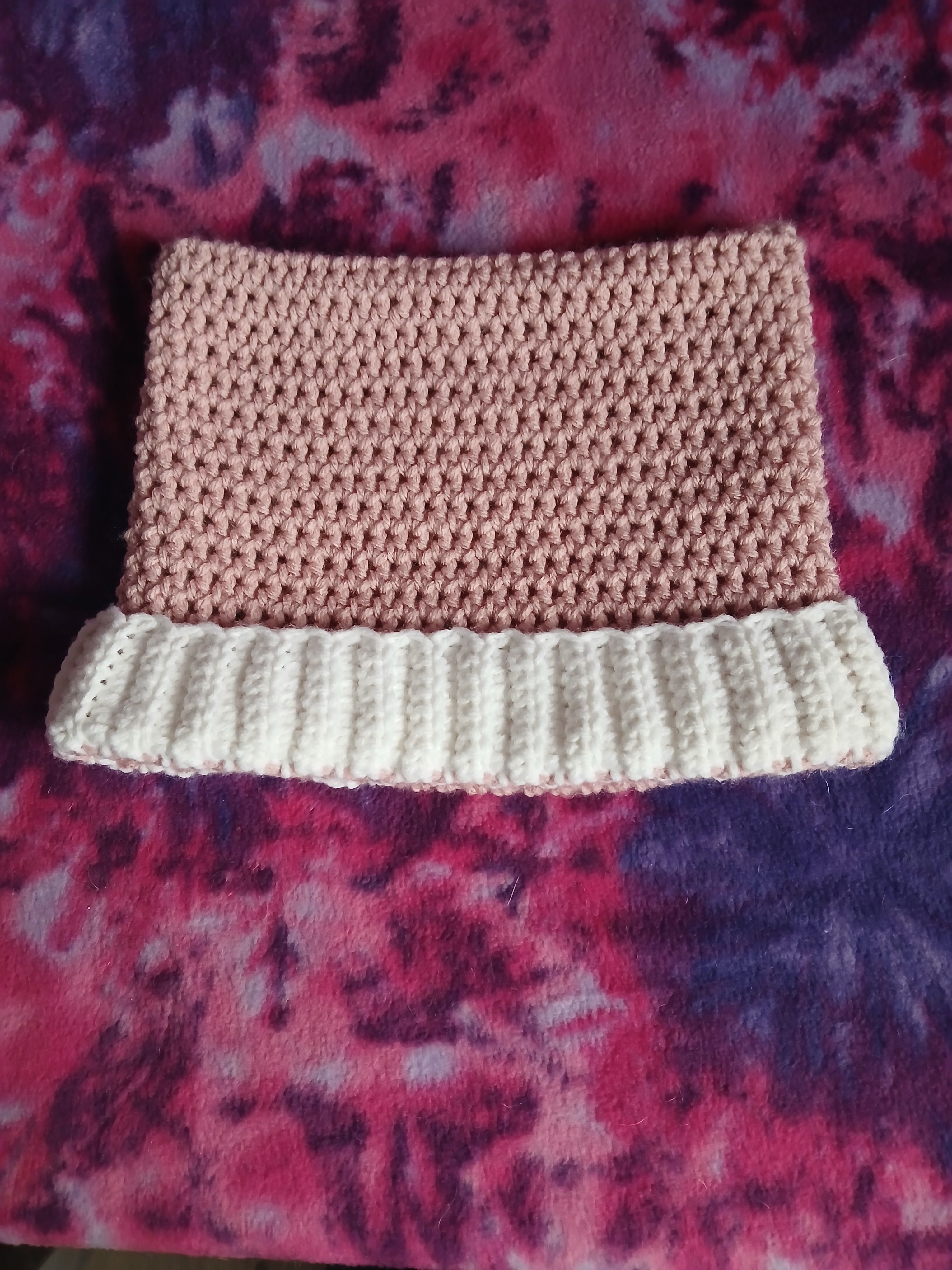 Pink and White Cat Ear Beanie