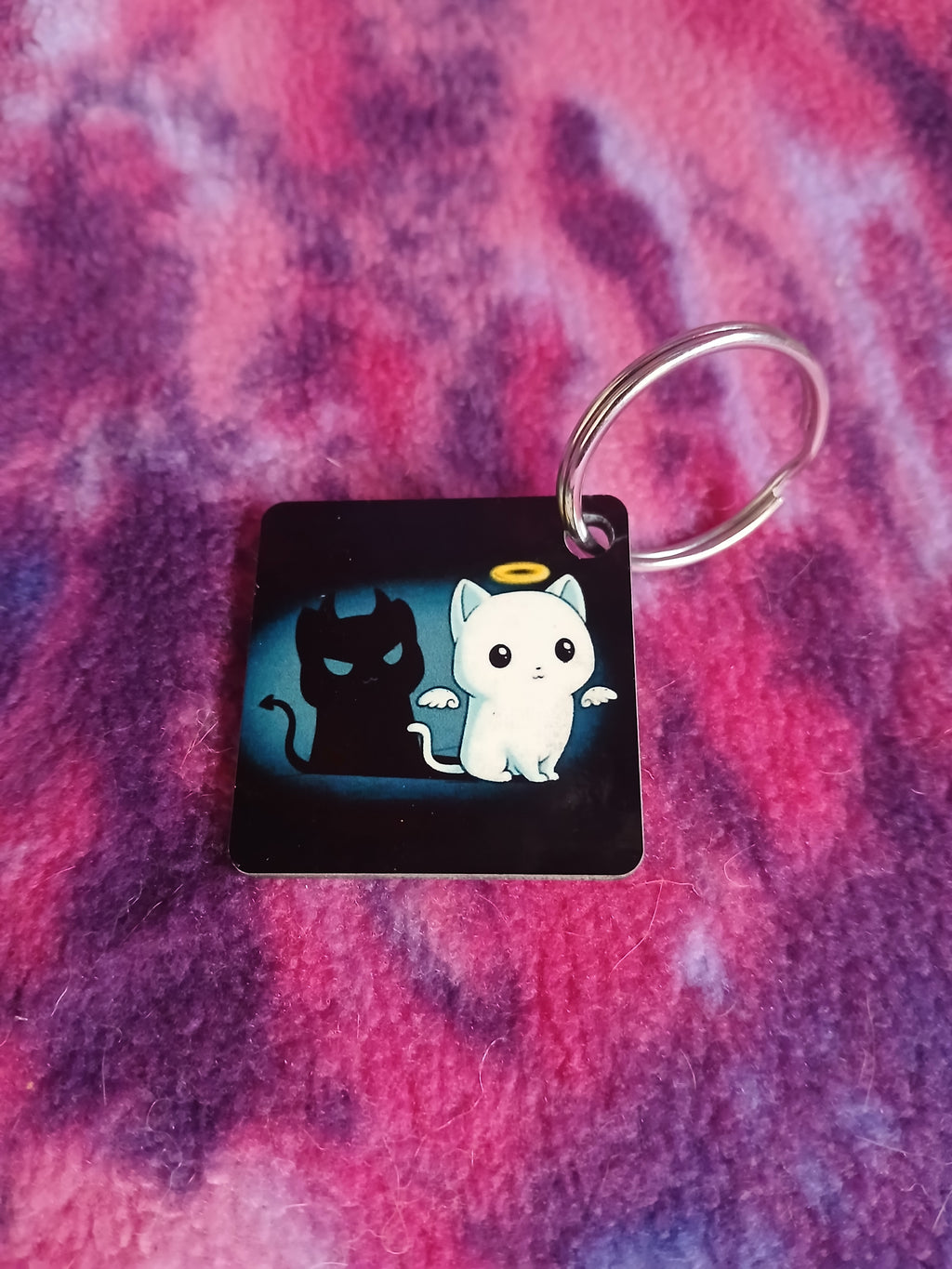 Good/Evil Kitty Keychain